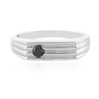 Black Diamond Silver Ring