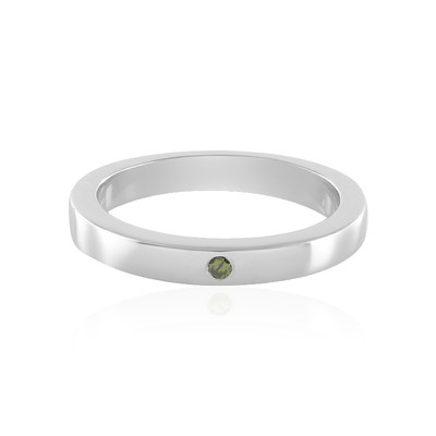 I3 Green Diamond Silver Ring