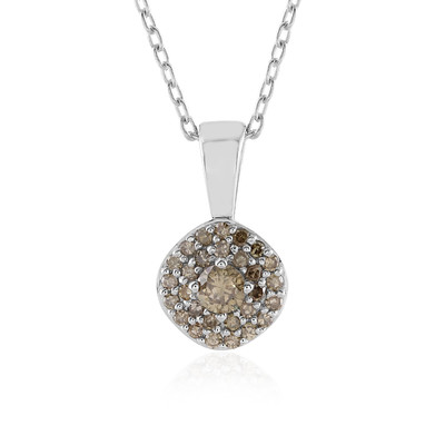 I3 Champagne Diamond Silver Necklace