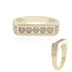 9K I2 Champagne Diamond Gold Ring (de Melo)