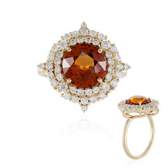 9K Hessonite Garnet Gold Ring