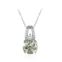 Green Amethyst Silver Necklace