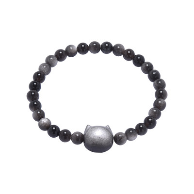 Silver Sheen Obsidian Bracelet