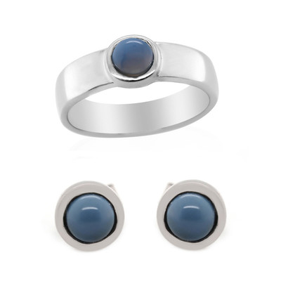 Blue Opal Silver Ring