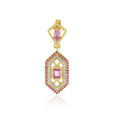 Unheated Ceylon Pink Sapphire Silver Pendant