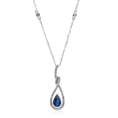 14K Ceylon Blue Sapphire Gold Necklace (CIRARI)