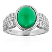 Green Agate Silver Ring