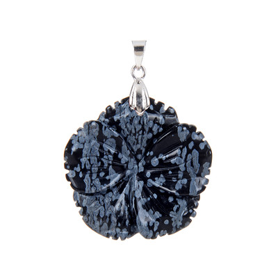 Snowflake Obsidian Silver Pendant