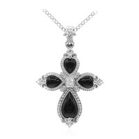 Black Agate Silver Necklace (Dallas Prince Designs)