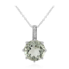 Green Amethyst Silver Necklace