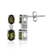 Moldavite Silver Earrings