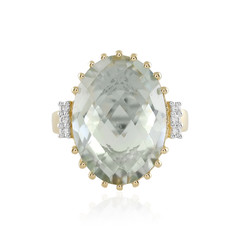 Green Amethyst Silver Ring