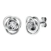 PK (H) Diamond Silver Earrings