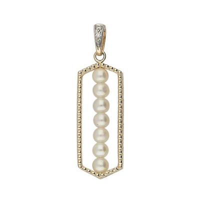 9K White Freshwater Pearl Gold Pendant