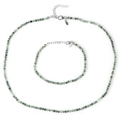 Green Rutile Quartz Silver Set