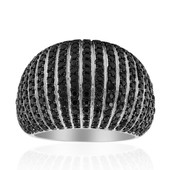 Black Spinel Silver Ring