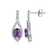 Zambian Amethyst Silver Earrings