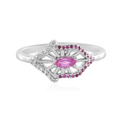 Unheated Ceylon Pink Sapphire Silver Ring