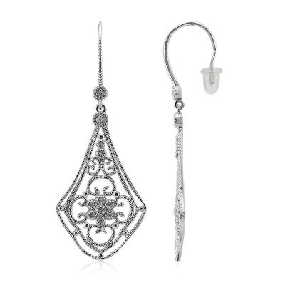 I3 (I) Diamond Silver Earrings