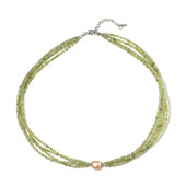 Peach Freshwater Pearl Silver Necklace (Riya)