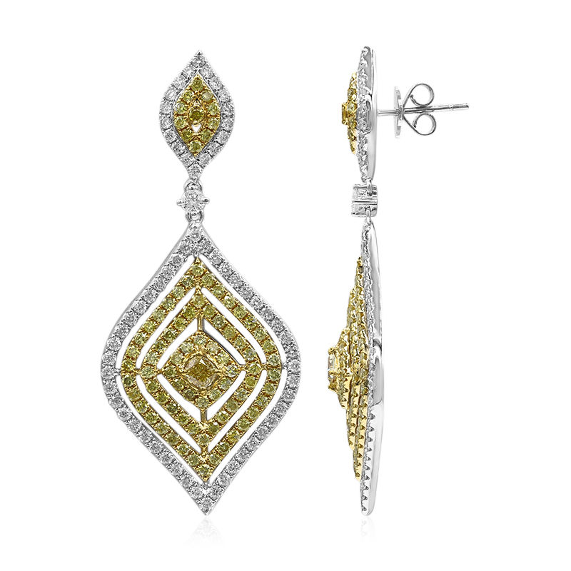 14K SI2 Yellow Diamond Gold Earrings (CIRARI)-5352YK | Juwelo