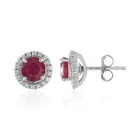 Madagascar Ruby Silver Earrings