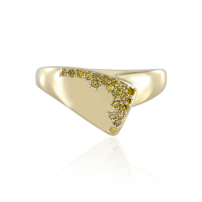 I3 Yellow Diamond Silver Ring