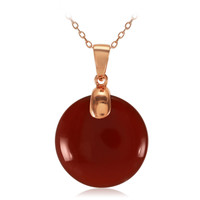 Red Chalcedony Silver Necklace