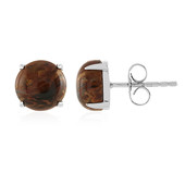 Golden Pietersite Silver Earrings