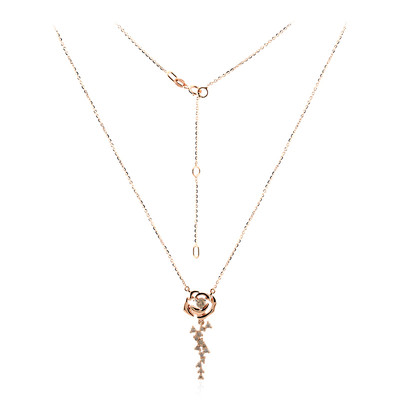 18K SI1 Argyle Rose De France Diamond Gold Necklace (Annette)