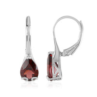 Indian Garnet Silver Earrings