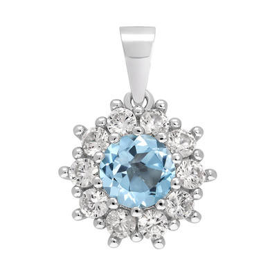 Sky Blue Topaz Silver Pendant