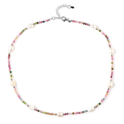 Fancy Tourmaline Silver Necklace (Riya)