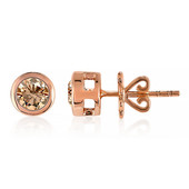 14K VS1 Argyle Rose De France Diamond Gold Earrings (Annette)