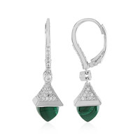 Malachite Silver Earrings