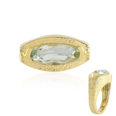 Green Amethyst Silver Ring (MONOSONO COLLECTION)