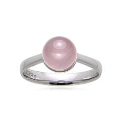 Rose Quartz Silver Ring