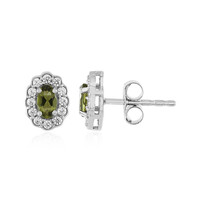 Moldavite Silver Earrings