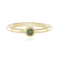 I3 Green Diamond Silver Ring