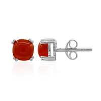 Red Onyx Silver Earrings