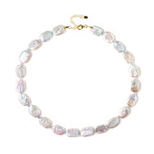 White Freshwater Pearl Silver Necklace (Riya)