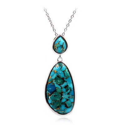 Blue Copper Turquoise Silver Necklace (Faszination Türkis)