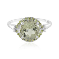 Green Amethyst Silver Ring