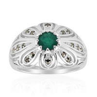 Zambian Emerald Silver Ring (Annette classic)