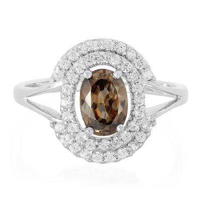 Cinnamon Zircon Silver Ring