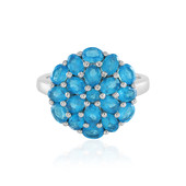 Neon Blue Apatite Silver Ring