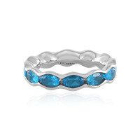 Neon Blue Apatite Silver Ring