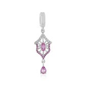 Unheated Ceylon Pink Sapphire Silver Pendant