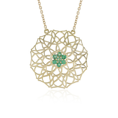 9K Zambian Emerald Gold Necklace (Ornaments by de Melo)