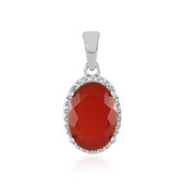 Red Chalcedony Silver Pendant